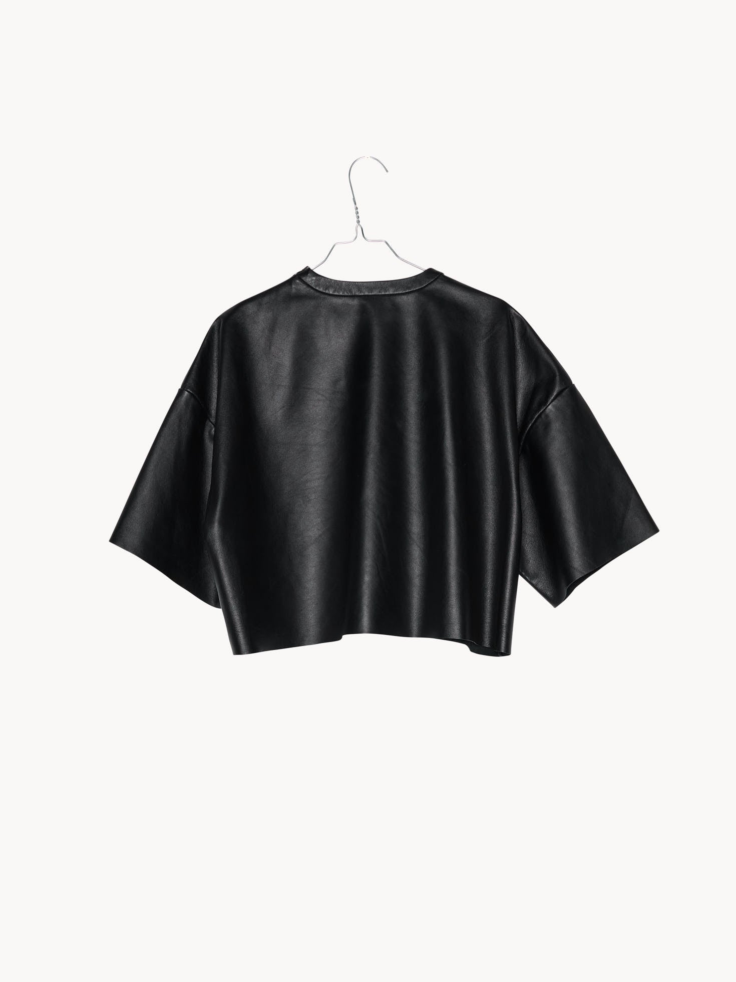T-SHIRT LEDER CROPPED NR. 004 | schwarz